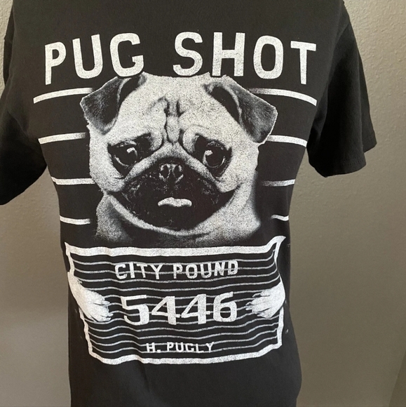 Delta Pro Weight T-Shirt Women’s Size Small Pug Black Junior’s Graphic Tee - Picture 2 of 7